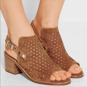 Rag & Bone Wyatt Tan Suede Perforated Sandal 38.5